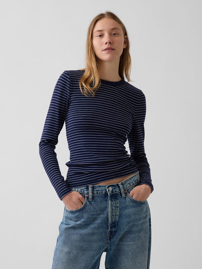 Lacivert Modern Shrunken T-shirt