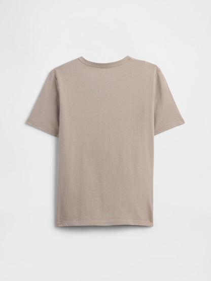 Kahverengi Skate Grafik Baskılı T-shirt