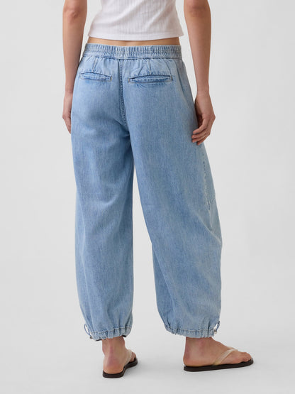 Açık Mavi Mid Rise Ultrasoft Horseshoe Jean Pantolon