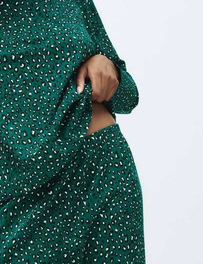 %100 Pamuklu Baskılı Pijama Takımı