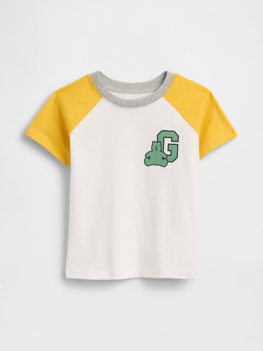 Beyaz Colorblock Brannan Bear Grafik Baskılı T-shirt