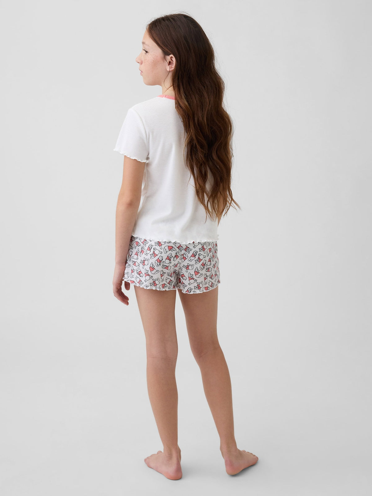 Beyaz Winnie The Pooh Recycled Fitilli Pijama Şort Takım
