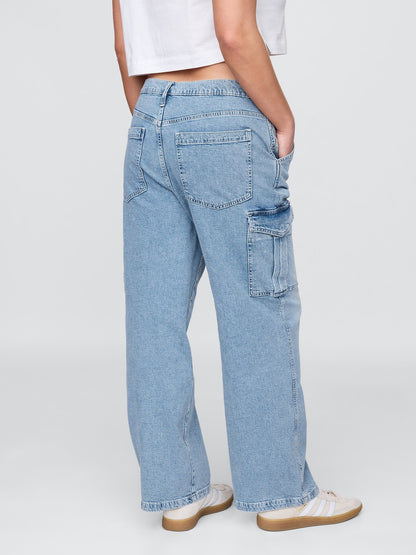 Mavi Mid Rise '90s Loose Kargo Jean Pantolon