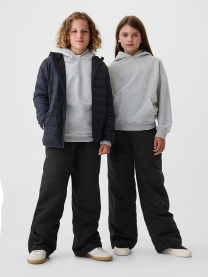 Siyah Cozy Fleece Astarlı Kar Pantolonu