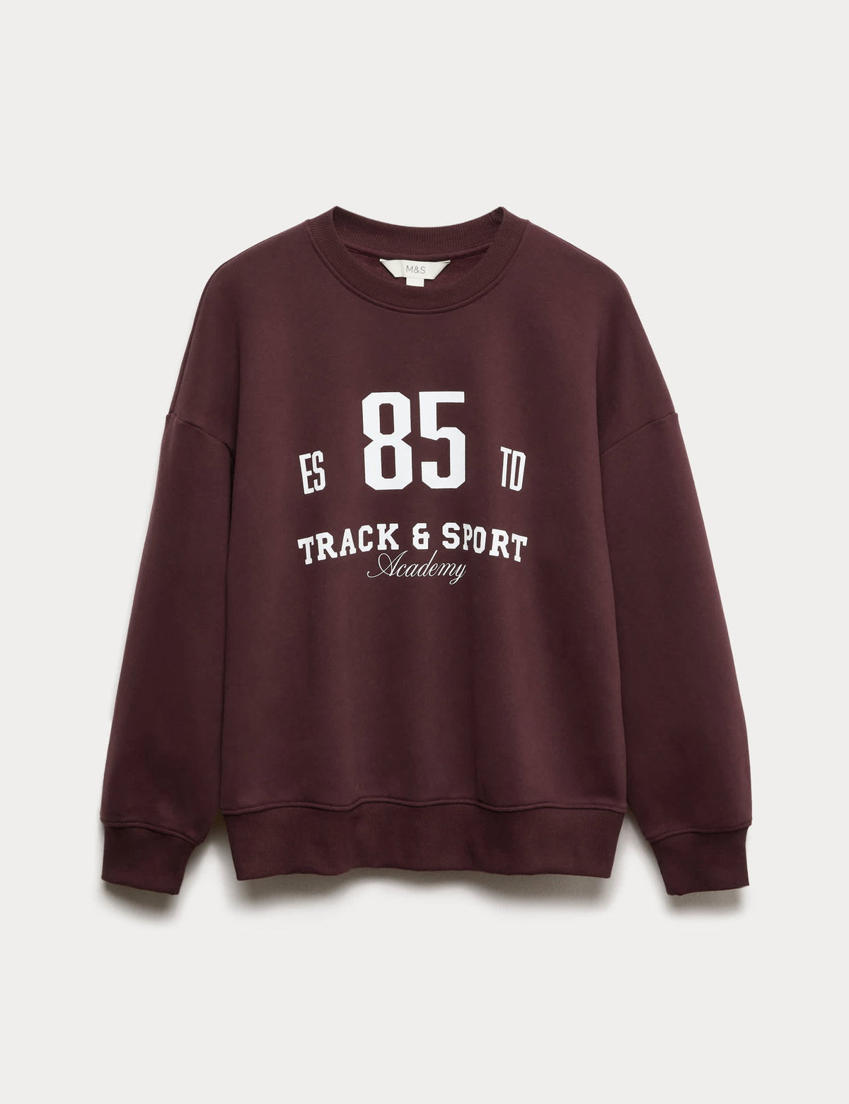 Pamuk Karışımlı Sloganlı Yuvarlak Yaka Sweatshirt