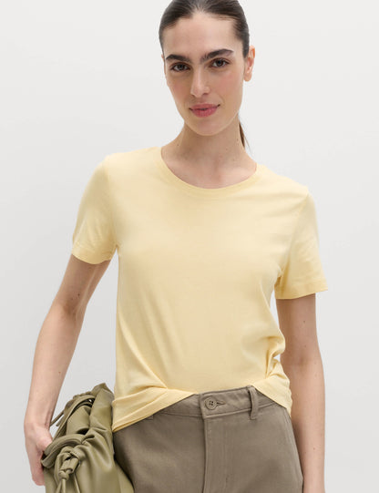 Saf Pamuklu Yuvarlak Yaka T-shirt