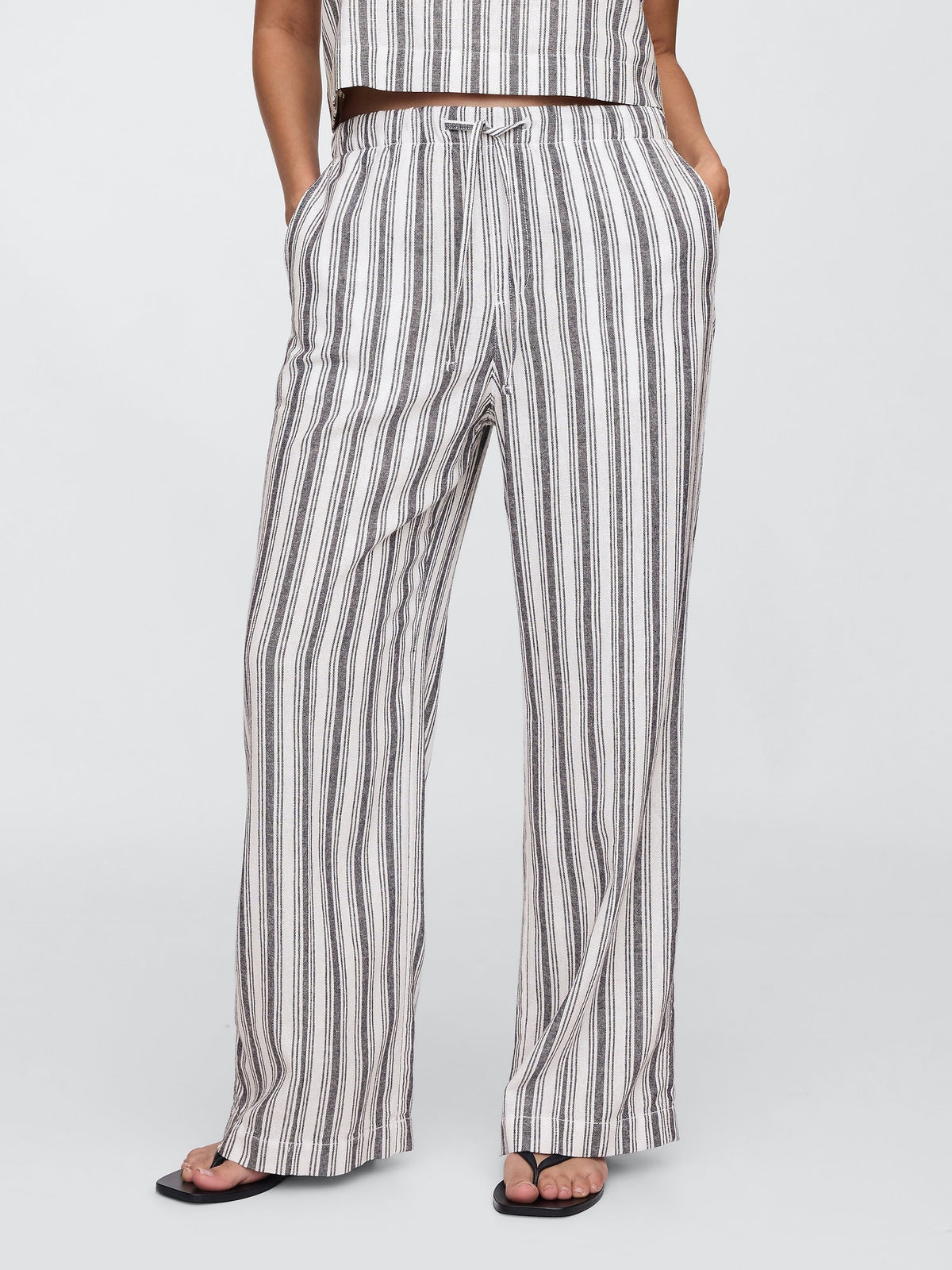 Çok Renkli Mid Rise Pull-on Wide-leg Pantolon
