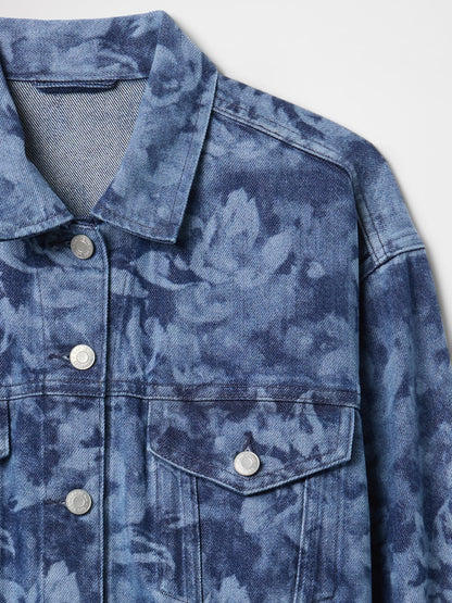Mavi Crop Floral Denim Icon Ceket