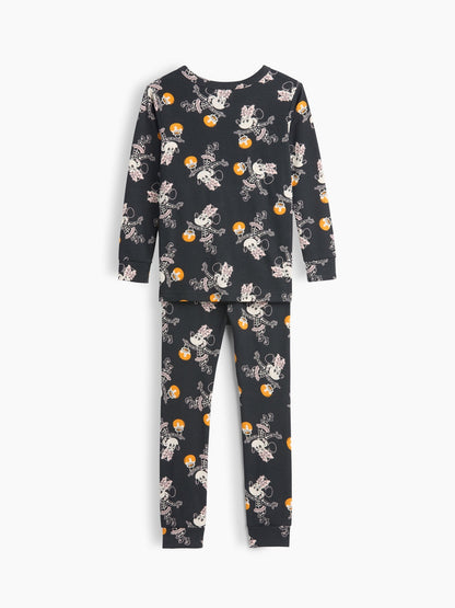 Siyah Disney Minnie Mouse Baskılı Pijama Takımı