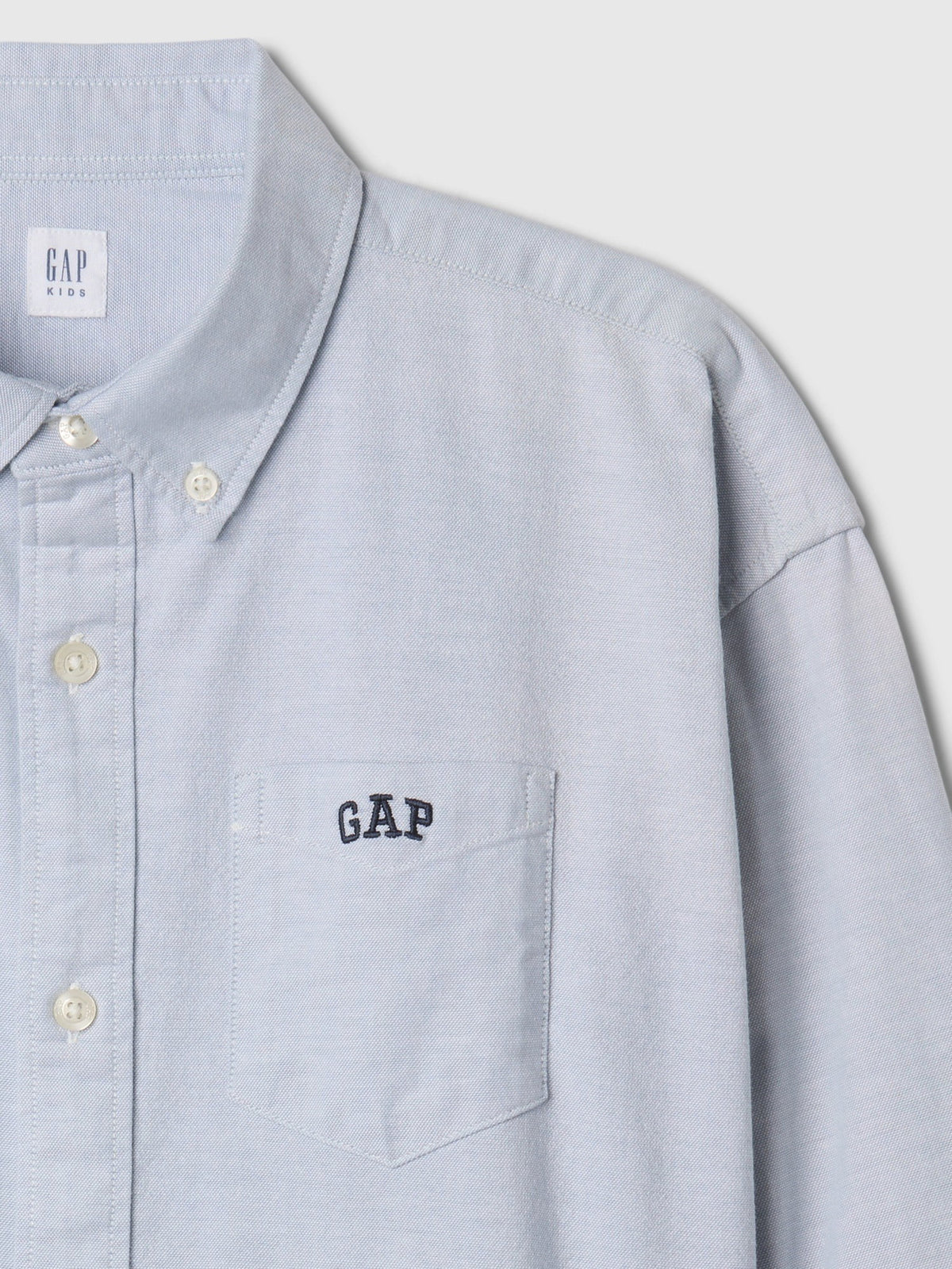 Açık Mavi Mini Gap Logo Oxford Gömlek