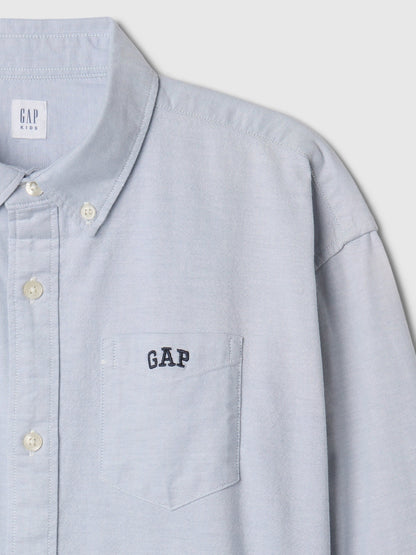 Açık Mavi Mini Gap Logo Oxford Gömlek