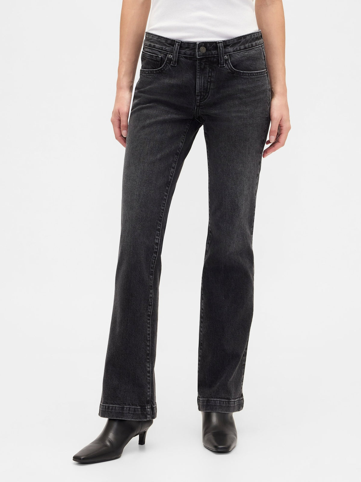 Siyah Low Rise Boot Jean Pantolon