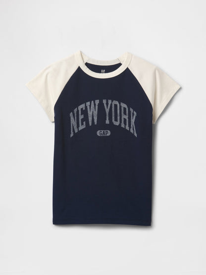 Lacivert Gap Logo Raglan T-shirt