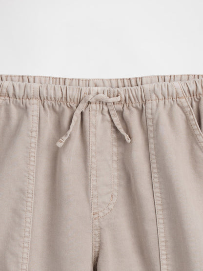 Bej Twill Baggy Pantolon