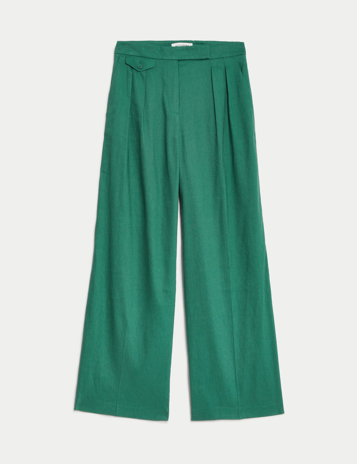 Yüksek Bel Wide Leg Keten Pantolon
