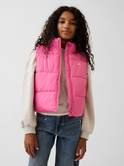 Pembe Relaxed Puffer Şişme Yelek
