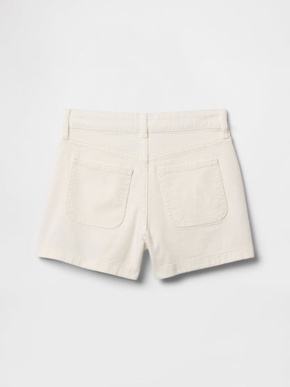 Kırık Beyaz Denim Şort Etek