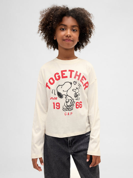 Kırık Beyaz Peanuts Grafik Baskılı T-shirt