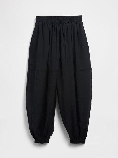 Siyah Sheer Paraşüt Pantolon