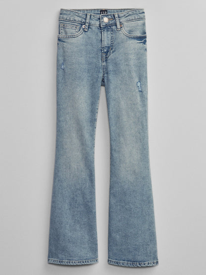 Açık Mavi High Rise '70s Flare Jean Pantolon