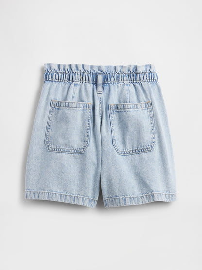 Açık Mavi High Rise Relaxed Pull-on Utility Şort