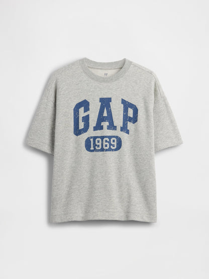 Lacivert Fransız Havlu Kumaş Relaxed Gap Logo T-shirt