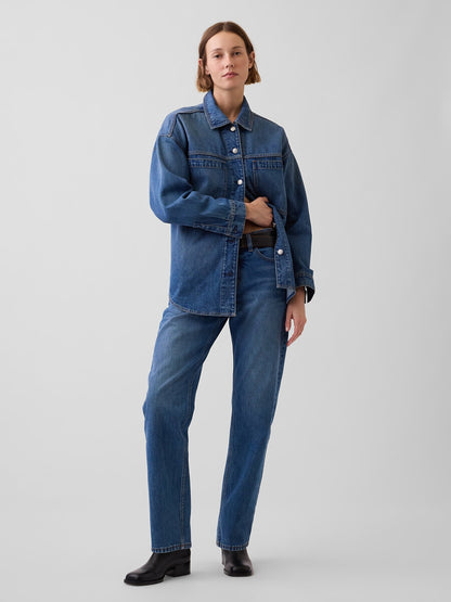 Mavi Mid Rise Straight Taper Jean Pantolon