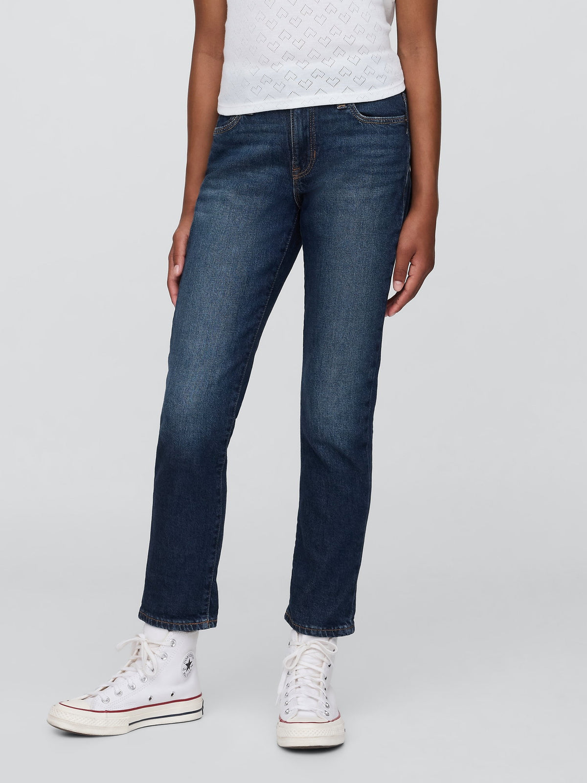 Koyu Mavi Girlfriend Washwell™ Jean Pantolon