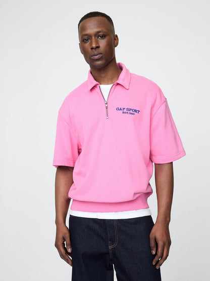 Pembe Vintagesoft Spor Çeyrek Fermuarlı Pullover Sweatshirt