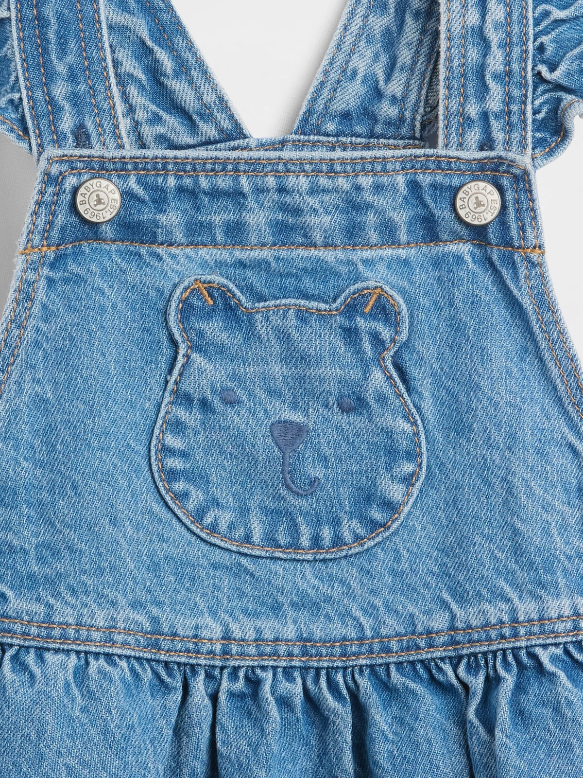 Mavi Ayı Cep Denim Salopet