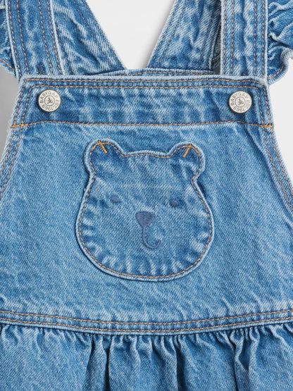 Mavi Ayı Cep Denim Salopet