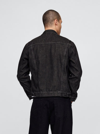 Siyah Klasik Ikon Denim Ceket