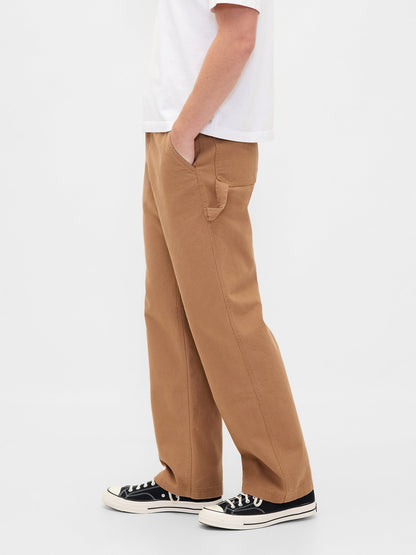 Kahverengi Canvas '90s Loose Pantolon