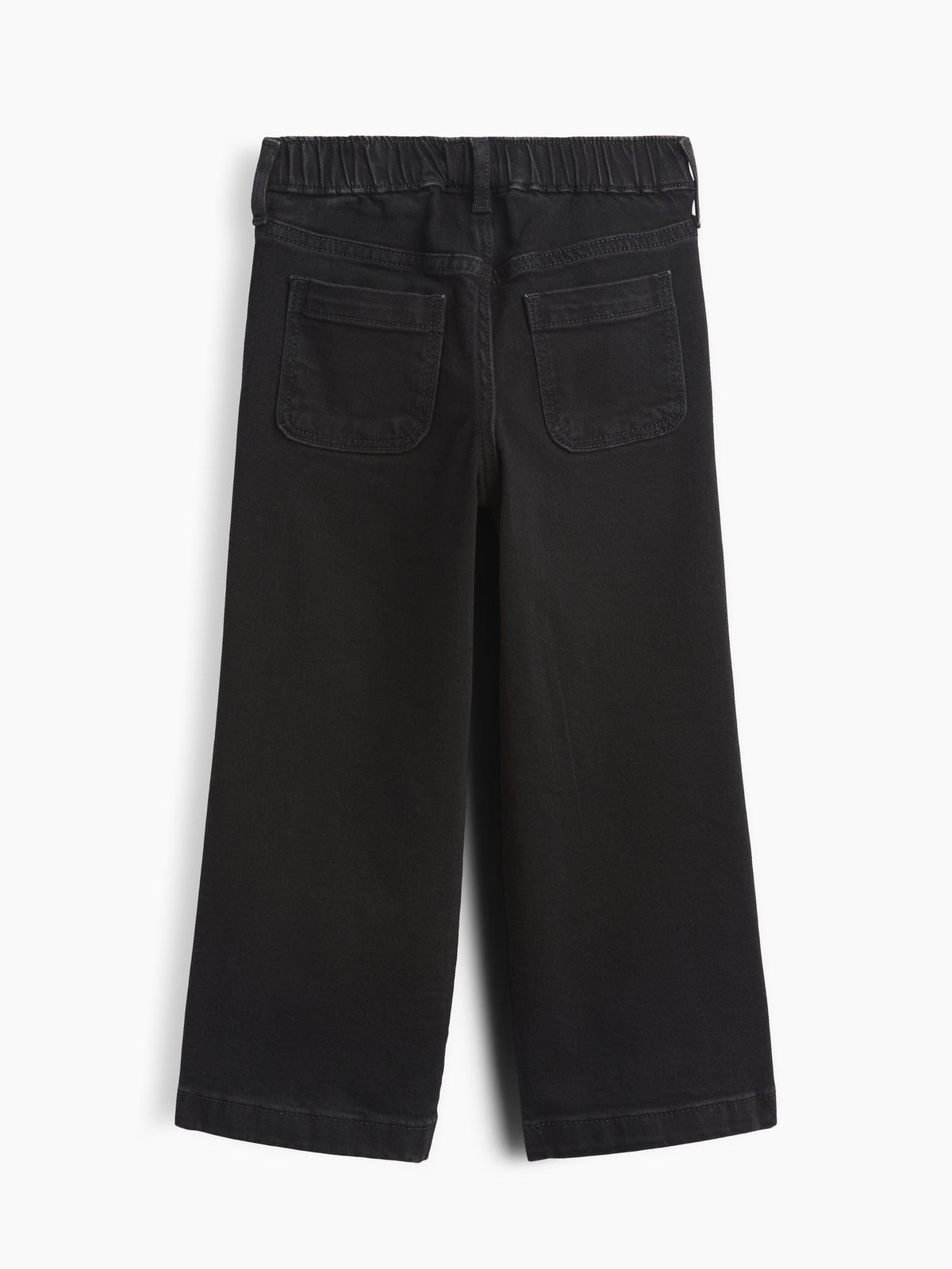 Siyah Işlemeli Wide-leg Jean Pantolon