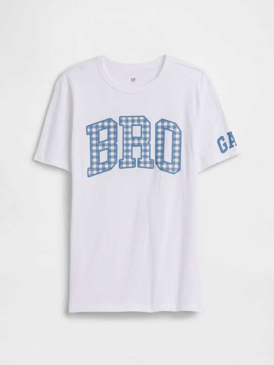 Beyaz Big Bro Grafik Baskılı T-shirt