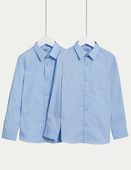 2'li Slim Fit Uzun Kollu Gömlek (2-18 Yaş)
