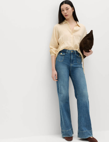 Yüksek Bel Flare Jean
