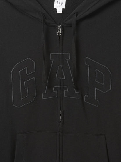 Siyah Gap Logo Fermuarlı Fransız Havlu Kumaş Sweatshirt