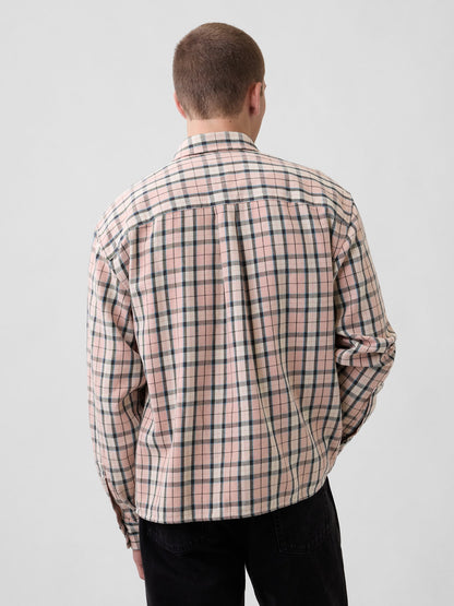 Yeşil Sunwashed Twill Straight-hem Gömlek