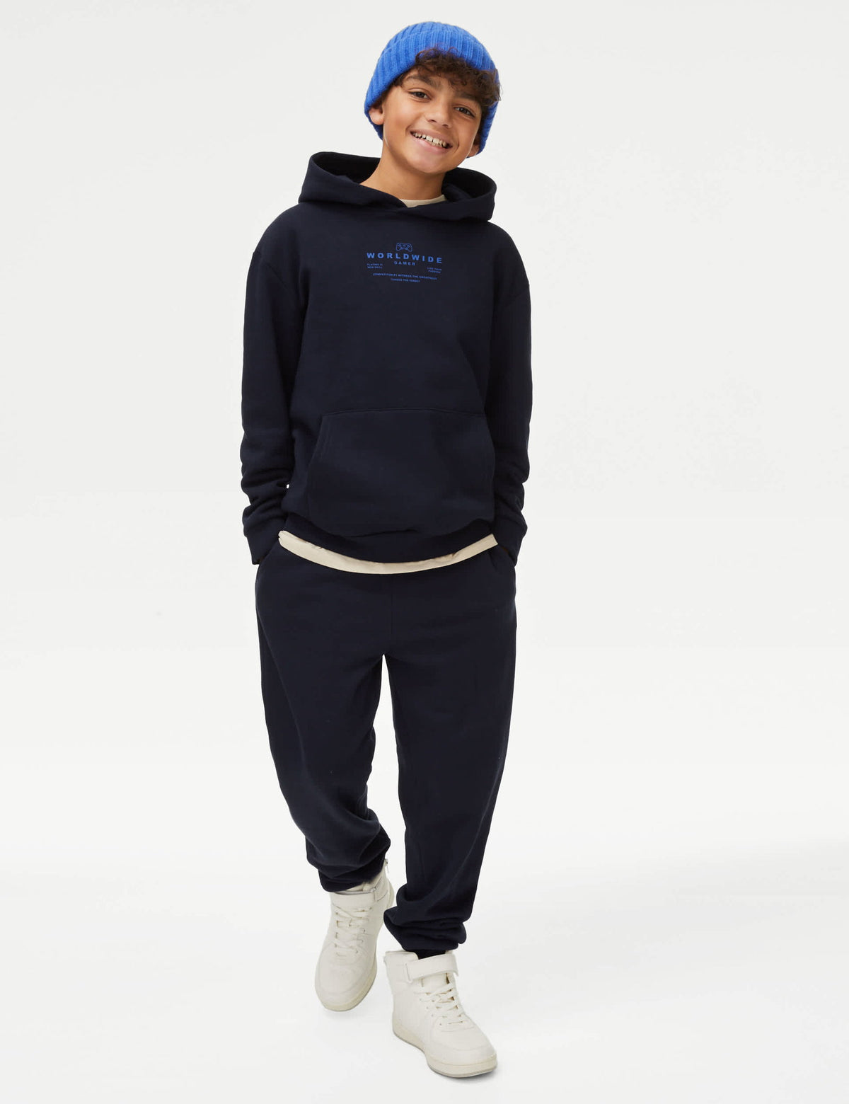 Slogan Desenli Kapüşonlu Sweatshirt (6-16 Yaş)