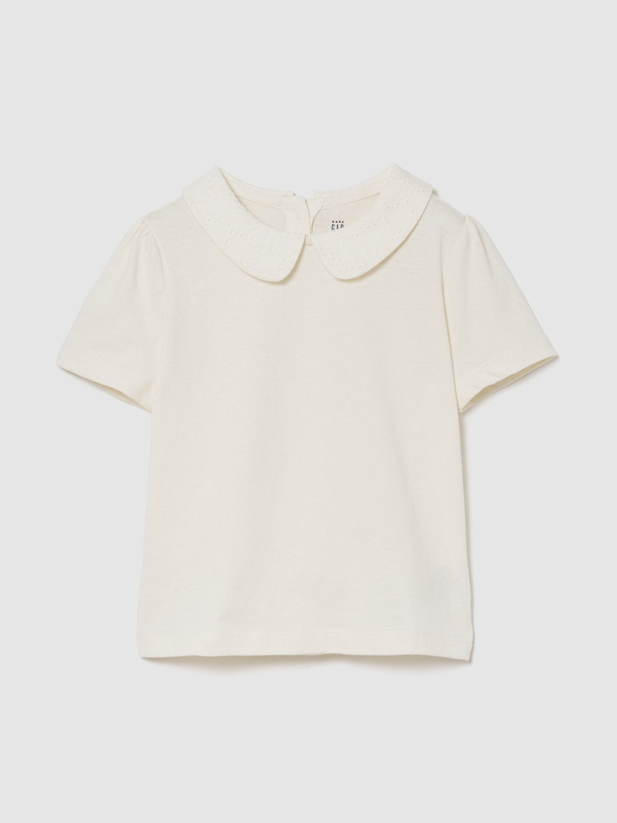 Krem Puff Sleeve Yaka T-shirt