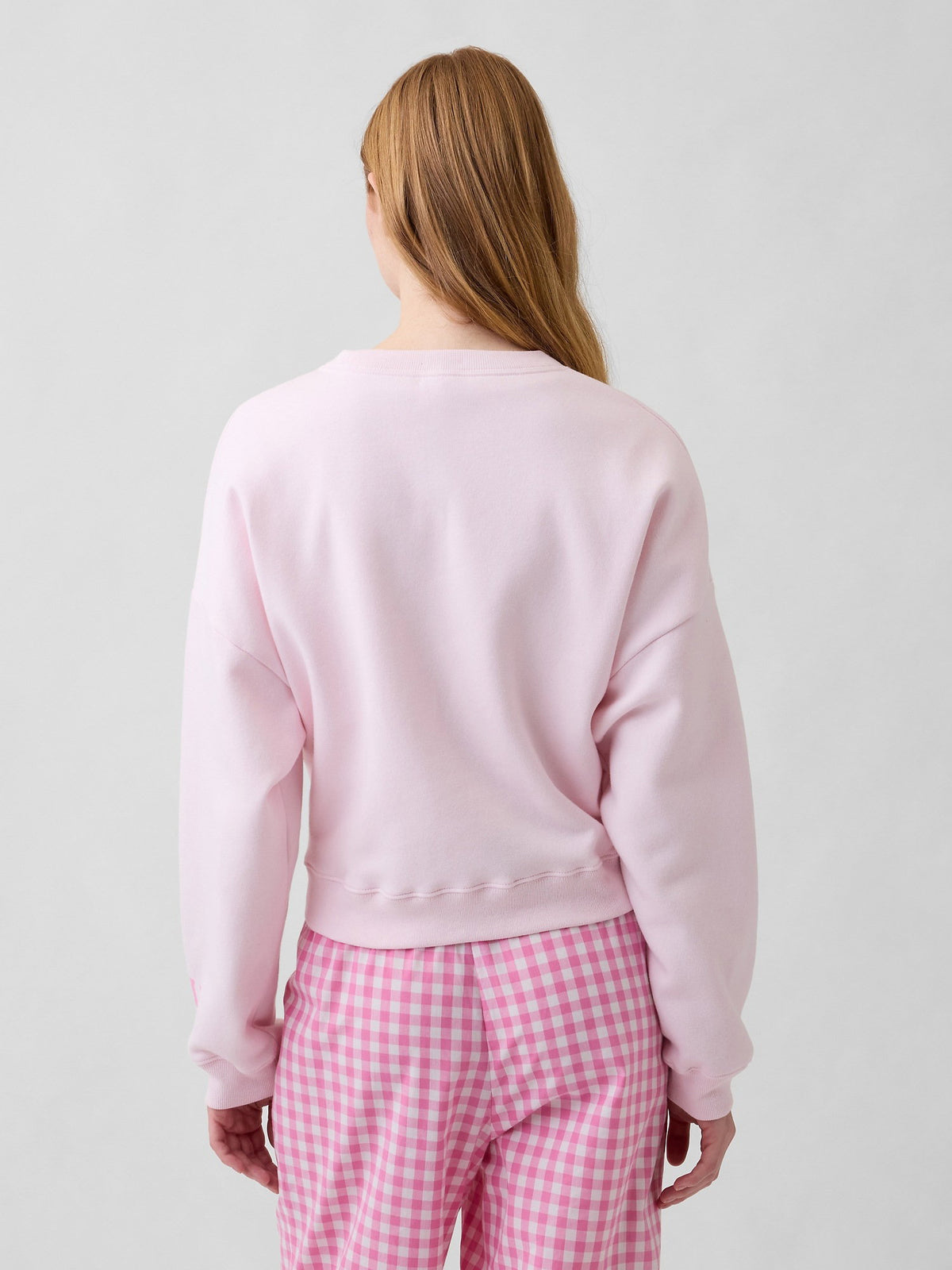 Açık Pembe Oversized Wedge Grafik Baskılı Sweatshirt