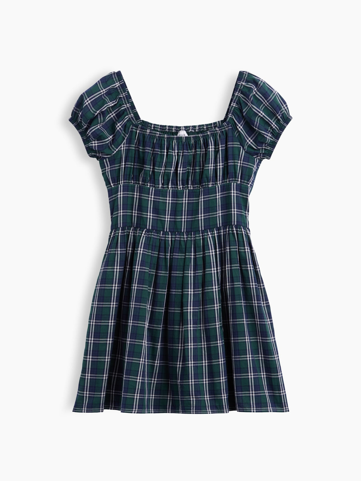 Yeşil Puff-sleeve Elbise