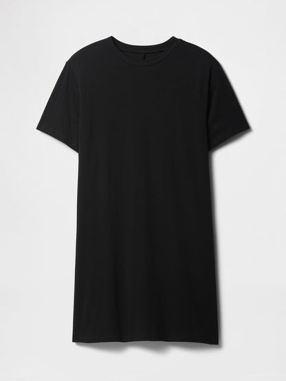 Siyah Çizgili T-shirt Elbise