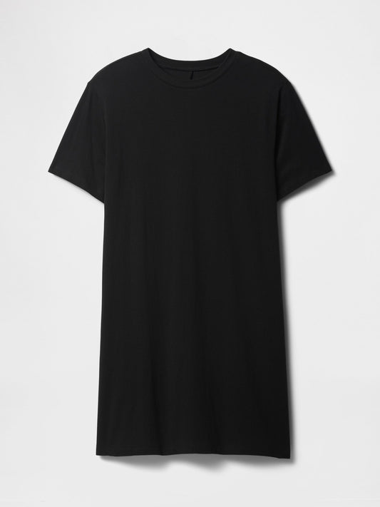 Siyah Çizgili T-shirt Elbise