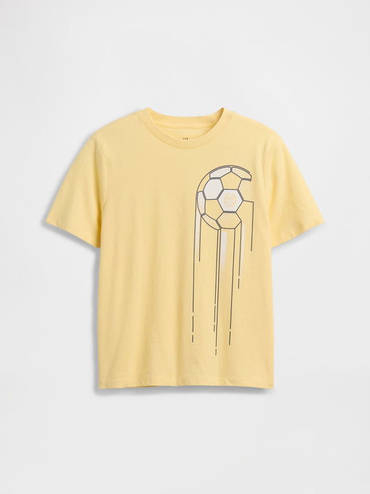 Sarı Grafik Baskılı T-shirt