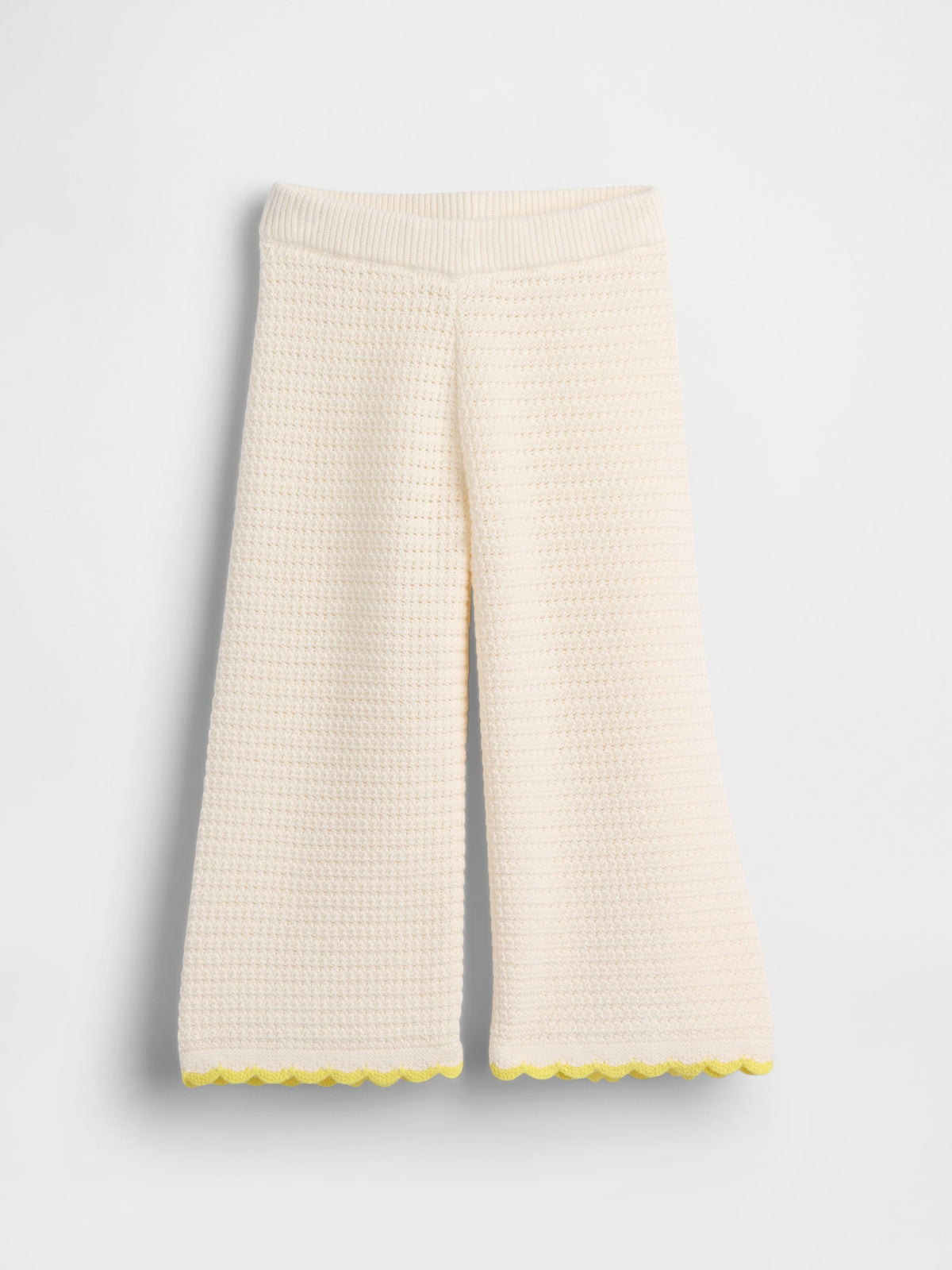 Krem Crochet Triko Wide-leg Eşofman Altı