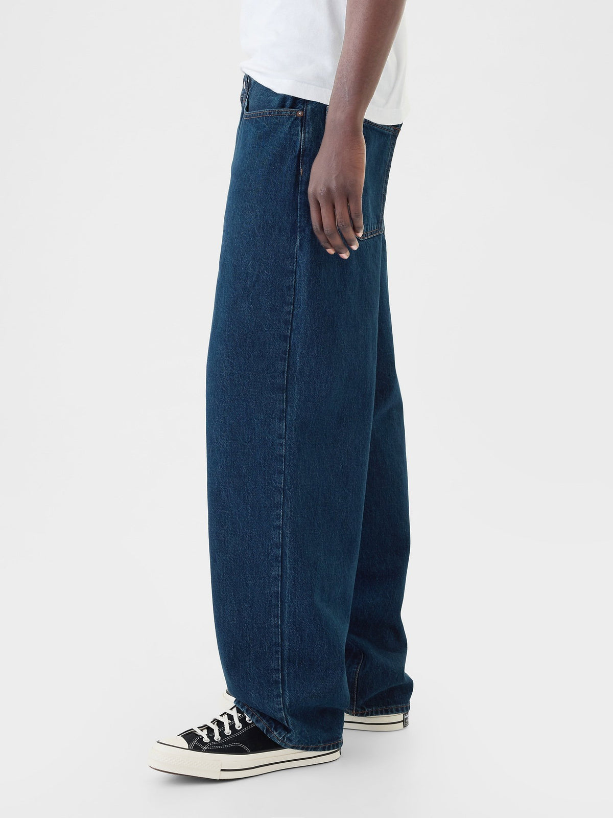 Lacivert Baggy Jean Pantolon
