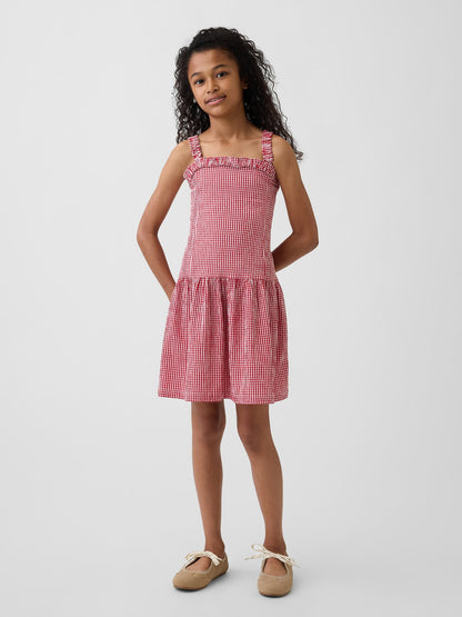 Kırmızı Drop-waist Elbise