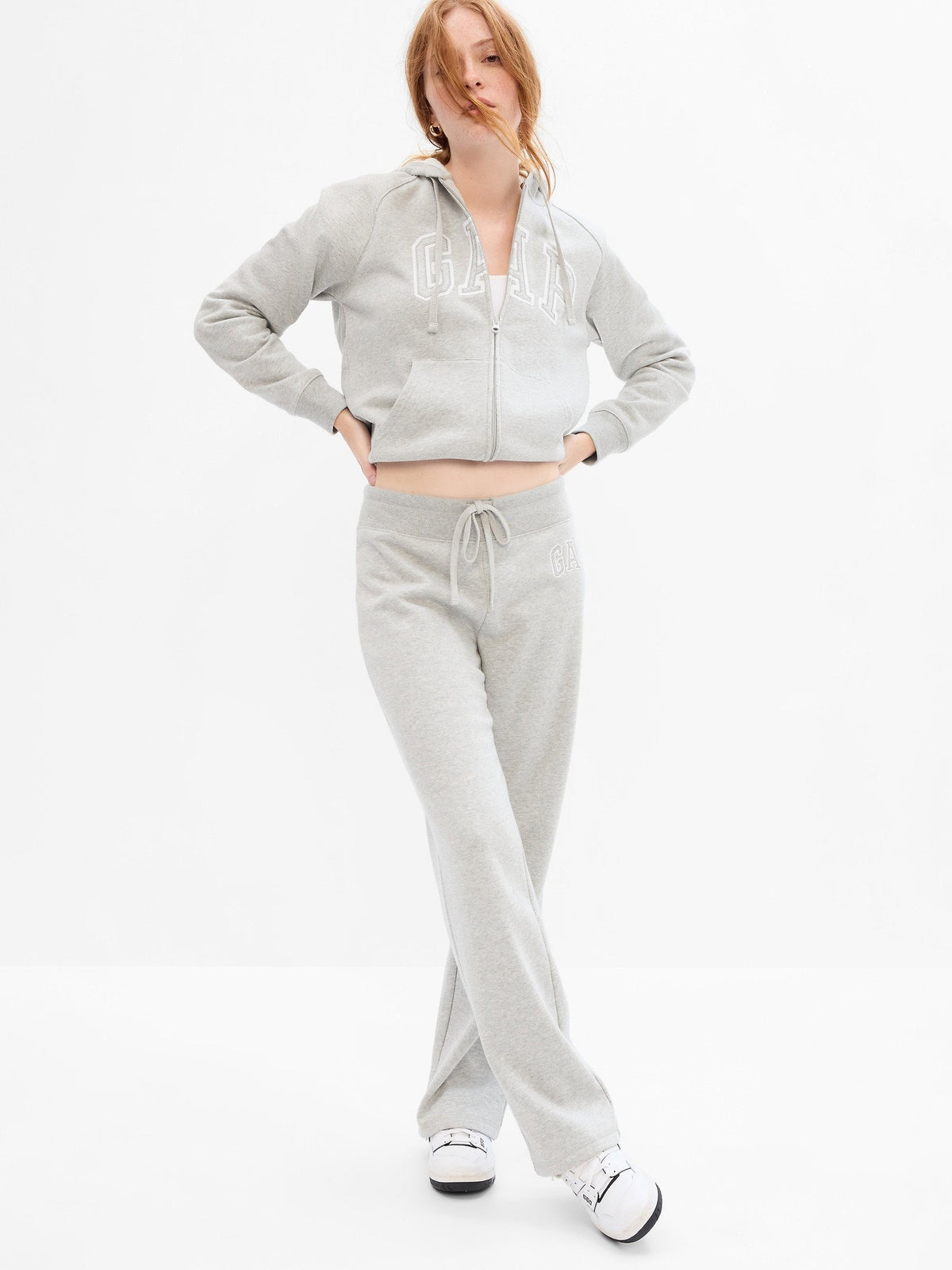 Lacivert Gap Logo Bootcut Fleece Eşofman Altı